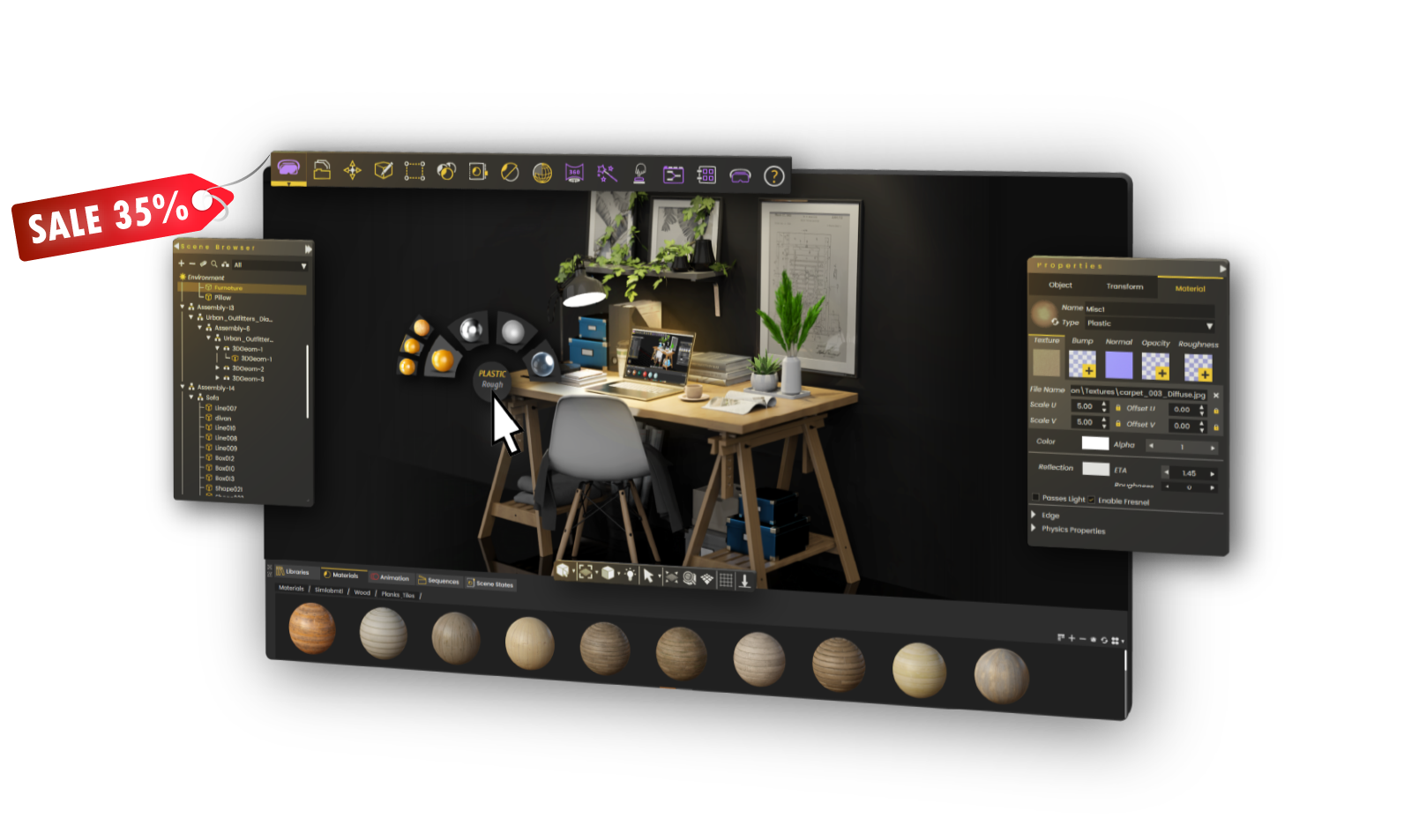 SimLab Composer Complete, easy, affordable and feature-rich 3D software enabling you to have all types of interactive 3D outputs with ease. VR - 3D PDF - Rendering - Automation